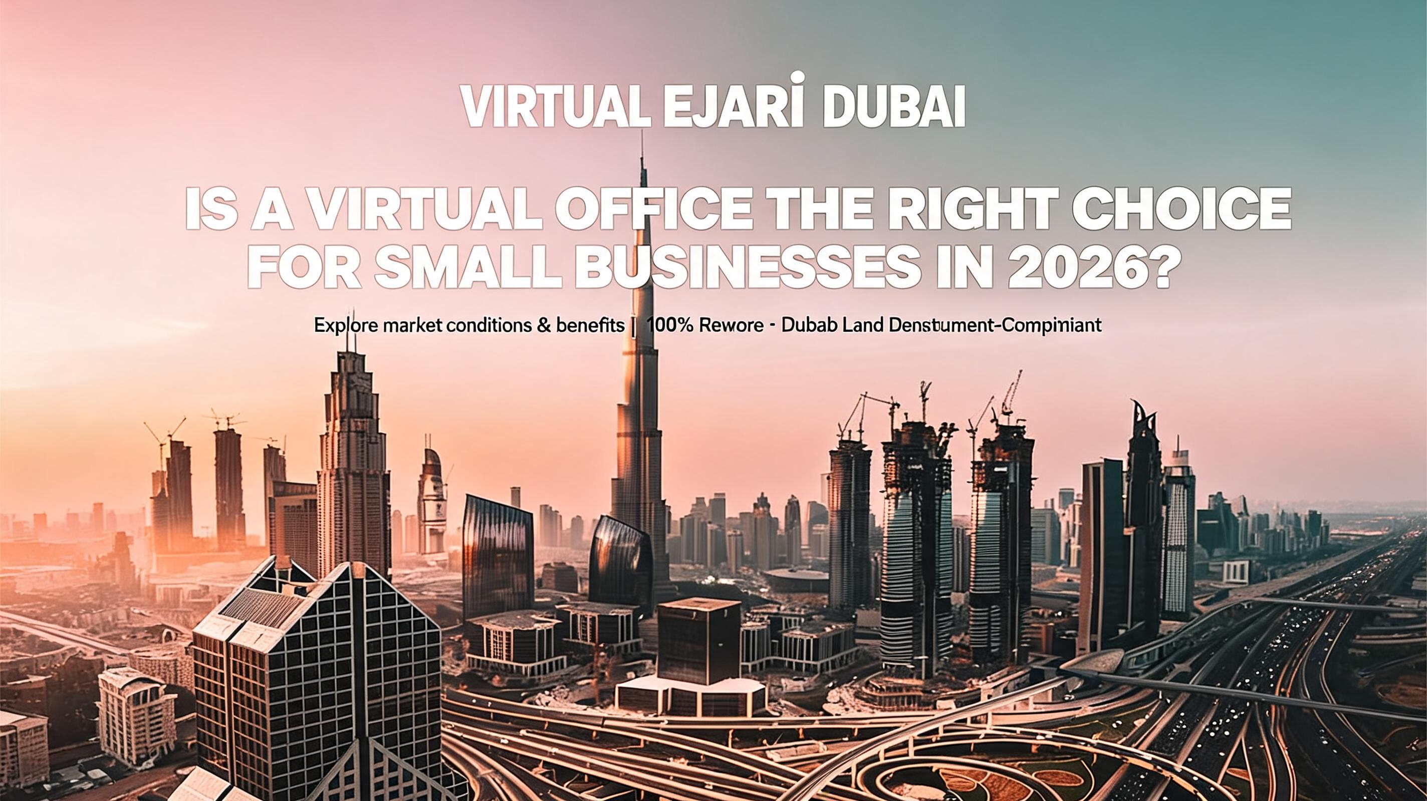 A panoramic view of Dubai's skyline at sunset, showcasing modern skyscrapers and bustling roads